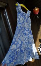 Sommerkleid Boho blau weiß 34 36 Rockabilly PinUp true Vintage leicht 80er