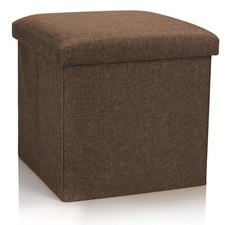 Faltbarer Hocker - Sitzhocker mit Stauraum - Aufbewahrungsbox - braun  - 40 L