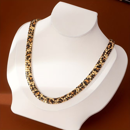 Damen halskette gold schwarz - halskette,