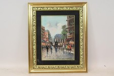 Straßenszene in Paris Ölgemälde unleserlich signiert um 1970 (BG2745)