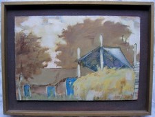 Bauernhaus Kate Kotten Ölgemälde Holland Niederlande aus 1975