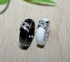 KERAMIK Ring STRASS silber