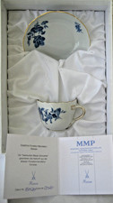Meissen Mokka /Espressotasse + Untertassen Blaue Blume Gold Aquatinta 1.Wahl OVP