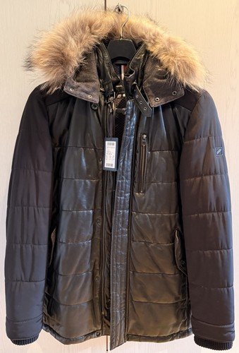 Leder blouson parka - parka, herren