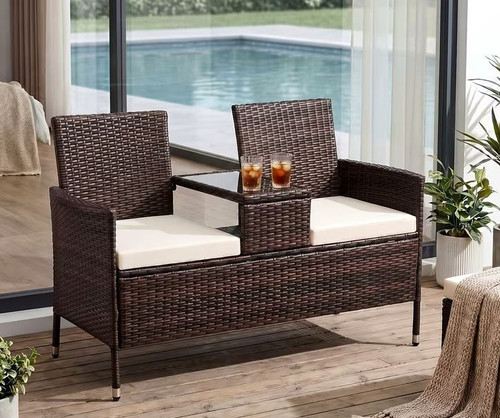 Sitzer polyrattan lounge set - 2-sitzer,