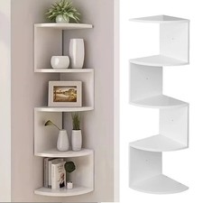 Eckregal Wandregal mit 5 Ablagen Regal Wand Schweberegal Hängeregal Bücherregal