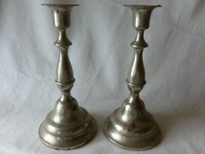 Antike Kerzenständer Zinn 1900-20 - Fundzustand- 2 Stück-RAR-