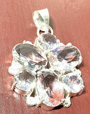 BERGKRISTALL EDELSTEIN SCHMUCK ANHÄNGER HANDGEFRTIGT 925 SterlingSILBER