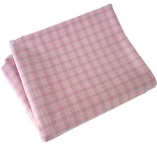 Schöner Vintage Stoff - rosa / hellblau kariert 320x90 cm