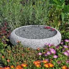 Granit Vogeltränke Vogelbad ca Ø 35cm rund Naturstein Bodenschale Dekoschale 1