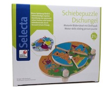 Selecta - Holz Schiebepuzzle - Dschungel, Motorik - Bilderrätsel mit Drehspaß