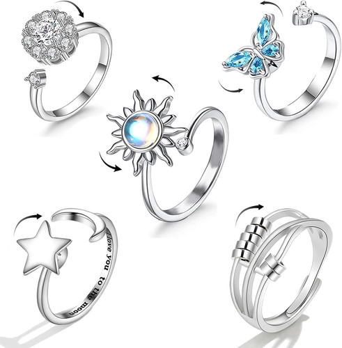 5pcs anxiety ring spinner - ring,