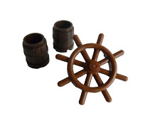 1 x LEGO® 4790 Konvolut Piraten Steuerrad,Rudder+2 Fässer in braun.lt.Abb.