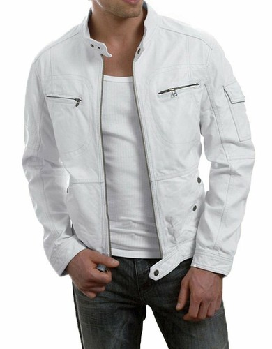 Herren lammleder weiß - lammleder,
