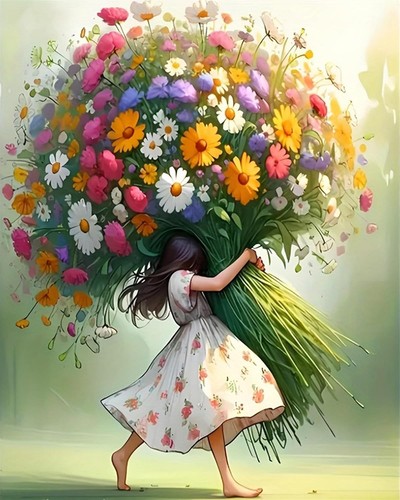 Blumen malen nach - malen, zahlen