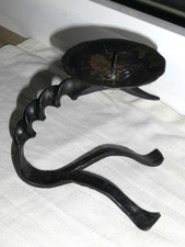 Kerzenständer schmiedeeisern schwarz Ø 8 cm H 13 cm Vintage