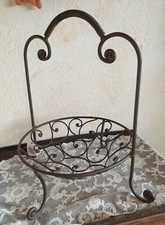 Wunderschöner Drahtkorb 4 Füße Metall Korb Obst Ornamente stabiler Griff D 24cm