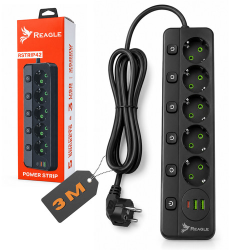 Reagle steckdosenleiste fach - reagle, 5-fach