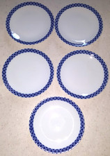 NEUw ♥ WINTERLING 5x Kuchenteller Frühstücksteller Teller Raute kobalt blau Ø 20