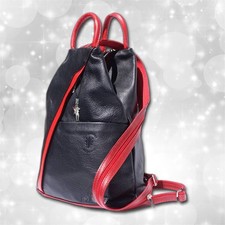 schwarz roter Rucksack Tasche