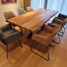 Esstisch Baumkante massiv Holz