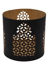 Windlicht Metall schwarz/gold