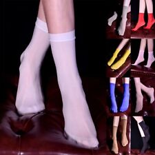 Unisex Damen 8D Öl Glänzend Seidig Söckchen Sommer Transparent Durchsichtig %