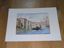 Altes Aquarell Bild Venedig
