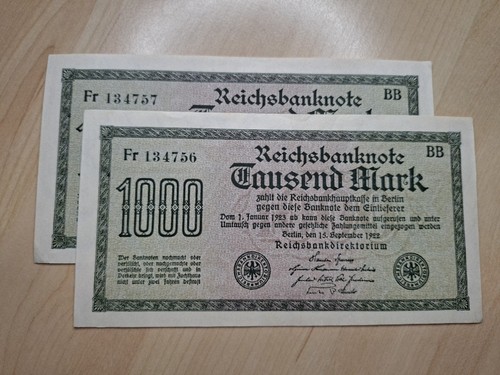 Banknoten 1000 mark - banknoten, 1922