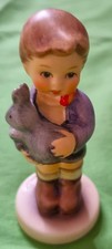 Hummel Figur Goebel Porzellan "Mein kleiner Freund" Junge mit kleinem Hasen