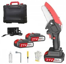 Akku-Elektrokettensäge 21V 4 Zoll Kleine Mini Einhandsäge Astsäge Mit 2 Akku