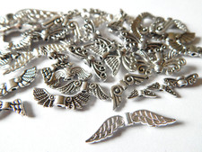 50 Flügel Perlen Mix silber