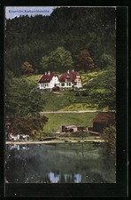 Ansichtskarte Ernstmühl, Blick hinauf zum Kurhaus Mutschler 1918 