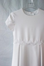 Kommunionkleid mit Reifrock weiß lang Gr. 134 mit Spitze NEU