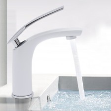 Weiß Elegant Armatur Waschbecken Wasserhahn Waschtisch Badarmaturen Bad
