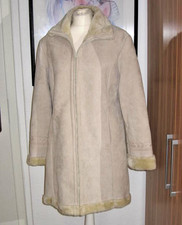 warmer Wintermantel Lederimitat ganz Fellgefüttert Gr. 42  von JESSICA