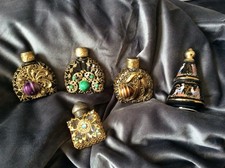 Antike Parfumflaschen Glas mit Goldfarbe, Duftflasche Parfum-Flakon, Rarität