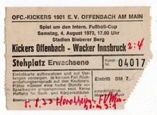 Ticket EC Kickers Offenbach - Wacker Innsbruck 04.08.1973