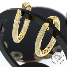 Wert 14.200,- Brillant Ohrringe Creolen 2,60 ct 750 / 18 Kt Gelb Gold xxyy