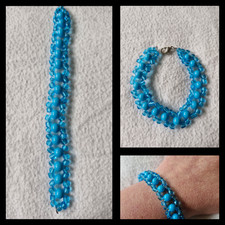 Perlenarmband Blau Damen