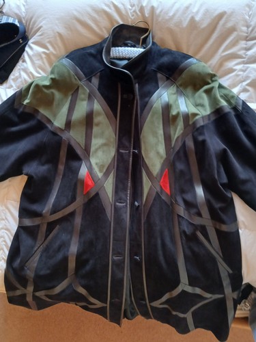 Leder kurzmantel ausgestellt - leder,