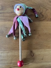 Schellenstab Narrenstab Handpuppe Kasperl mit Stab und Schellen