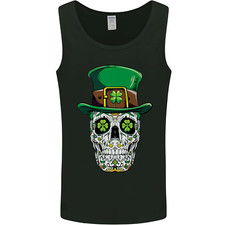 St Patricks Day Of The Dead Zucker Schädel Herren Weste Tank Top