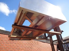 Edelstahl Dunstabzugshaube Gastronomie VA Inselhaube 250cm x 130cm ohne Motor 