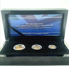 The 2019 Four-Sided Gold Proof Sovereign 3-Coin Prestige Set Britannia 4-Coins