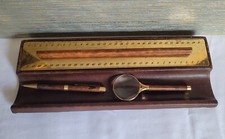 ARTE medici Stiftablage Lineal Kulli Lupe Leder vergoldet Handarbeit