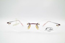 Vintage Flair Jet Set 645 Titan Violett Gold Randlos Brille Brillengestell NOS