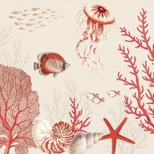 20 Servietten Coral Reef Leben Unterwasser Fische Meerestiere Qualle 33x33cm