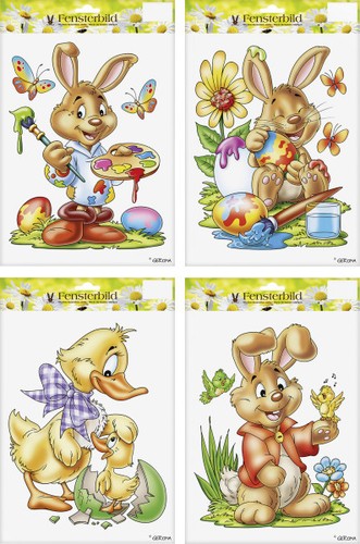 Deko fensterbild ostern - fensterbild, hase