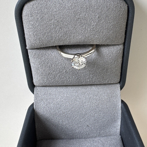 18k 750 weißgold solitärring - 18k/750,